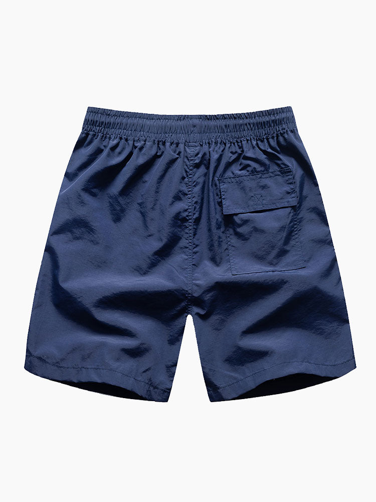 Palm Tree Silhouette Print Cotton T-Shirt & Swim Shorts