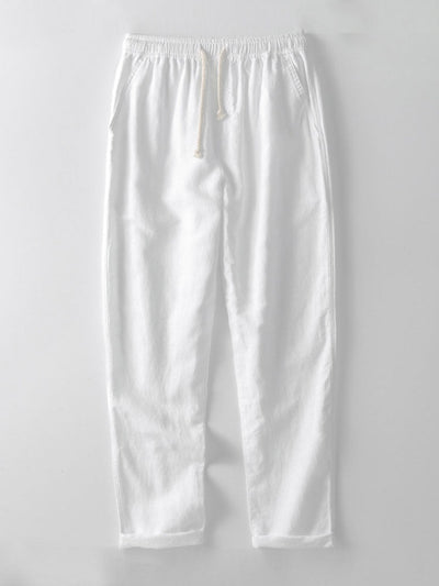 Texture Jacquard Cuban Shirt & Straight Leg Linen Pants