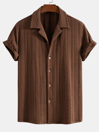 Texture Jacquard Cuban Shirt & Straight Leg Linen Pants