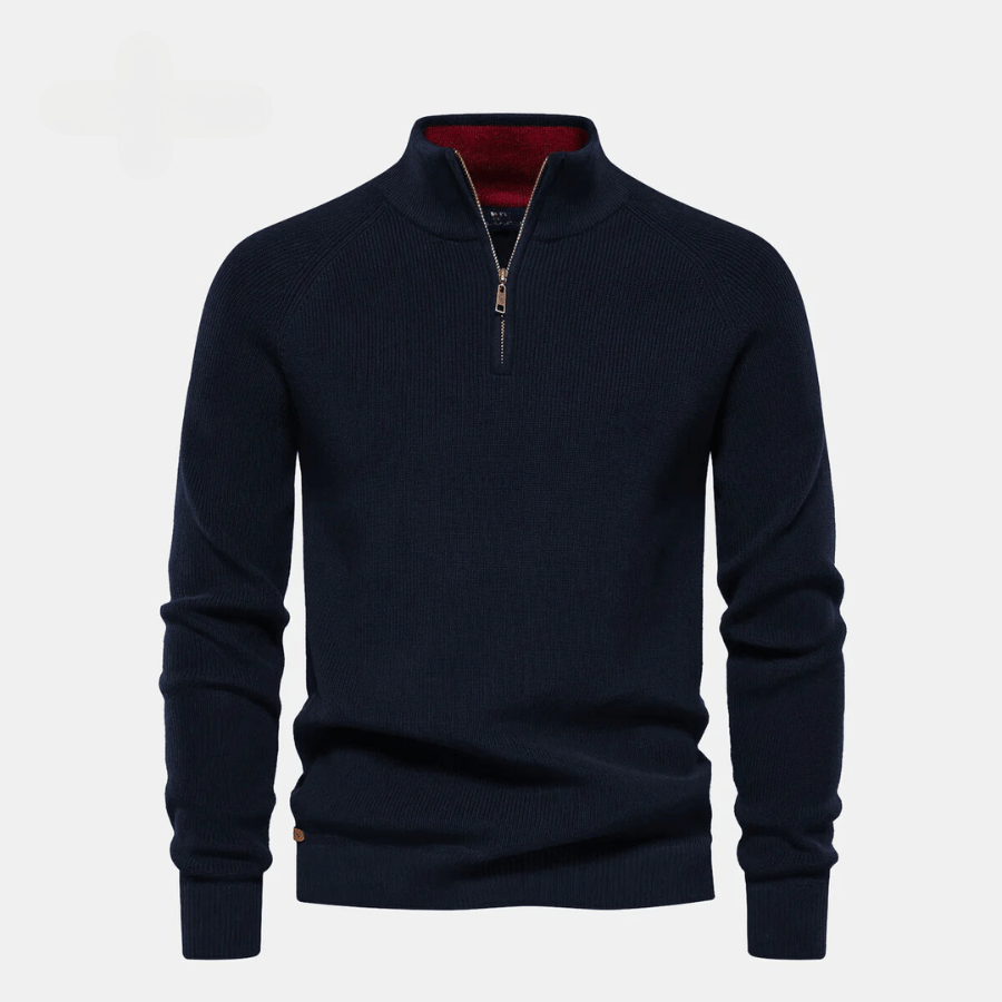 60% OFF | Half-Zip Knitted Sweater