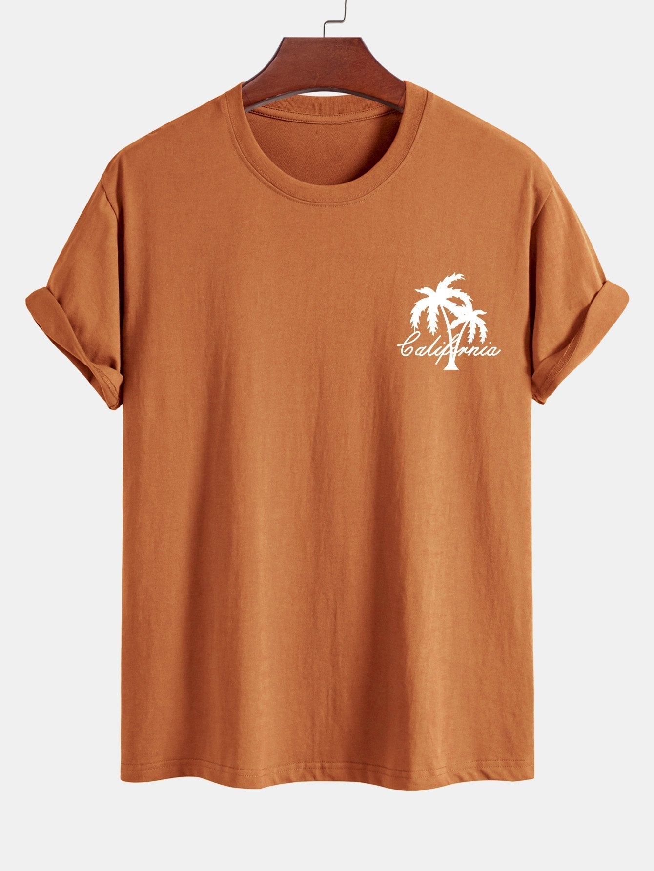 California Palm Tree Print Cotton T-Shirt & Swim Shorts