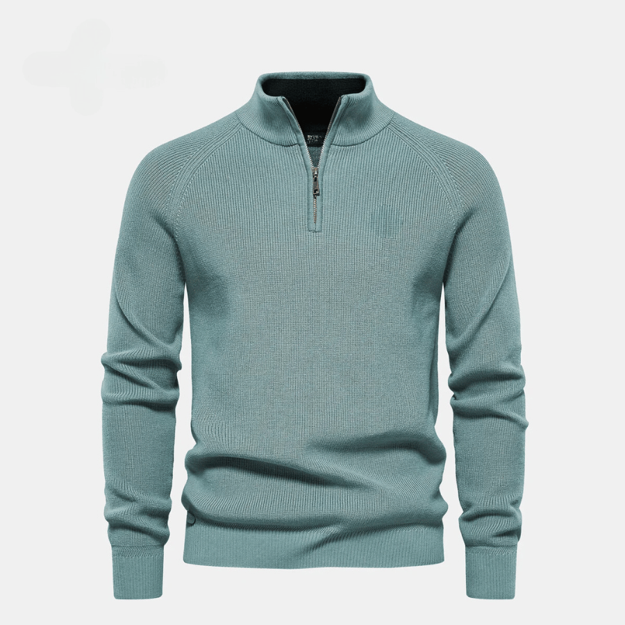 60% OFF | Half-Zip Knitted Sweater