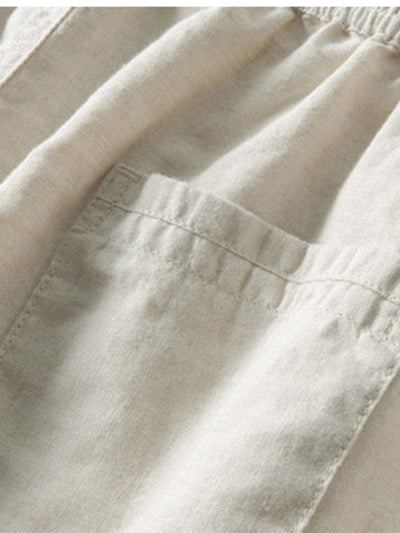 Texture Jacquard Cuban Shirt & Straight Leg Linen Pants