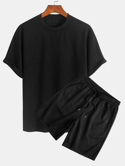 Relax Fit Diamond Jacquard T-Shirt & Diamond Jacquard Shorts