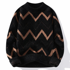 Cashmere Sweater with Wavy Stripes