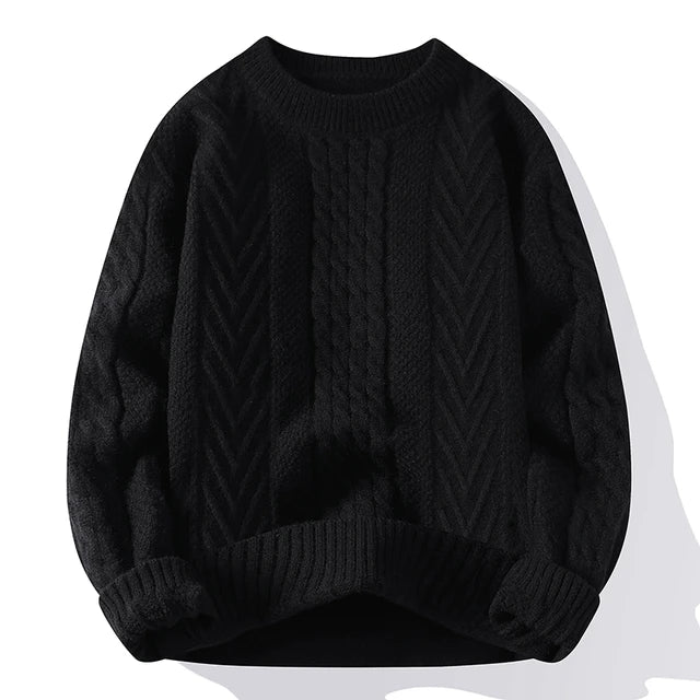 Solid Warm Sweater - Retro Style