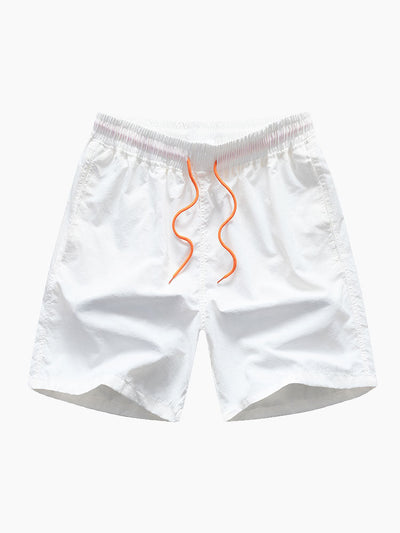 Line Print Button Up Shirt & Swim Shorts