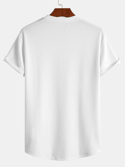 Muscle Fit Ribbed Arc Hem T-Shirt & Shorts