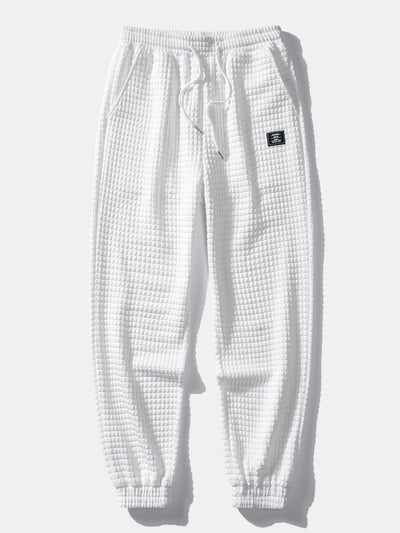 Waffle Hooded Arc Hem T-Shirt & Jogger Pants