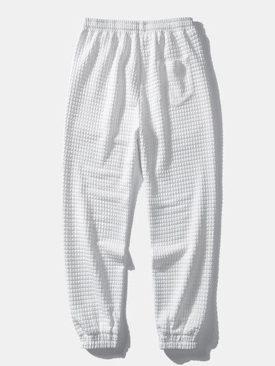 Waffle Hooded Arc Hem T-Shirt & Jogger Pants