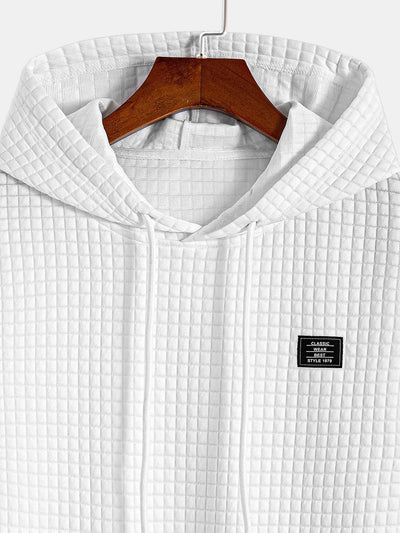 Waffle Hooded Arc Hem T-Shirt & Jogger Pants